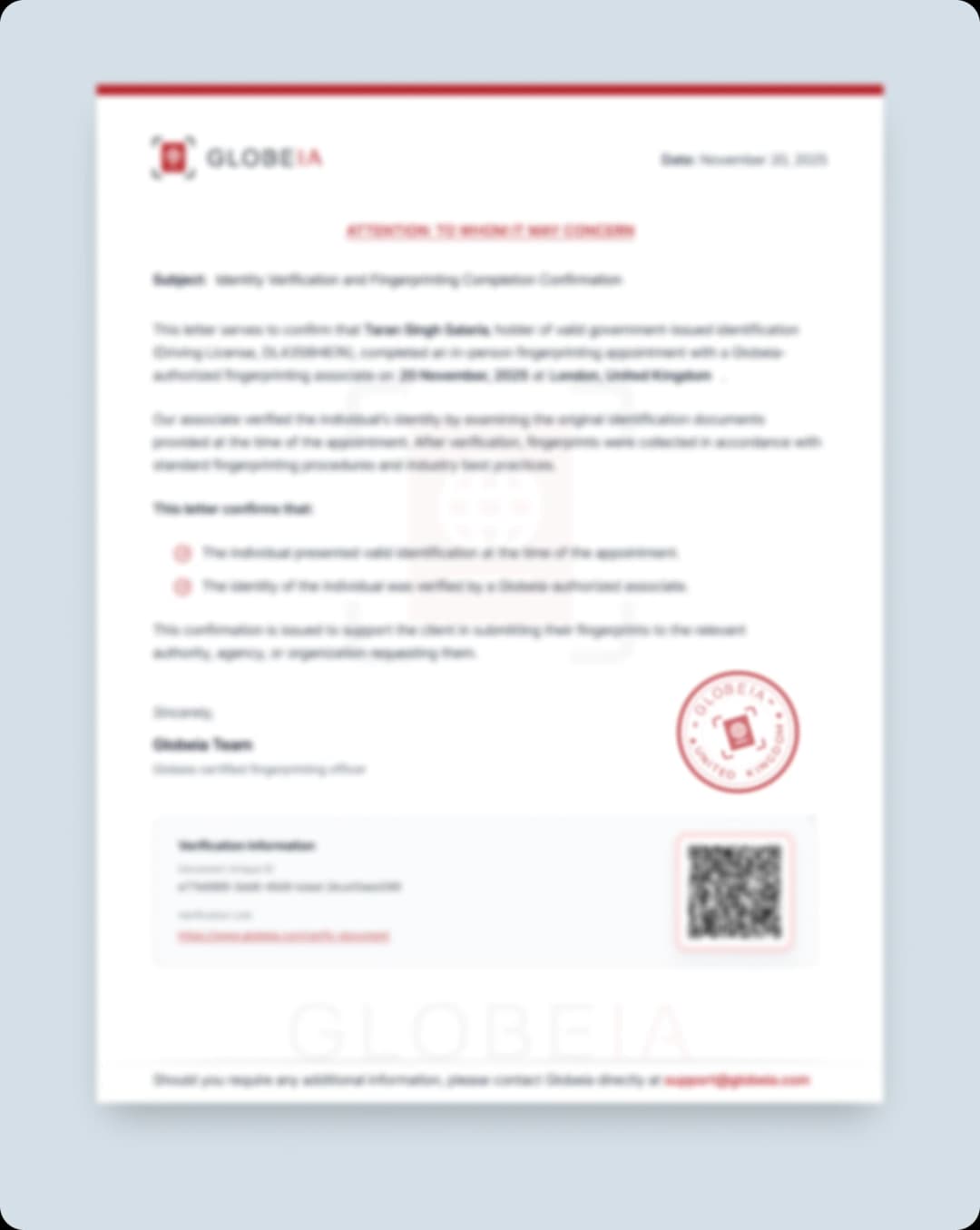 letter of authentication